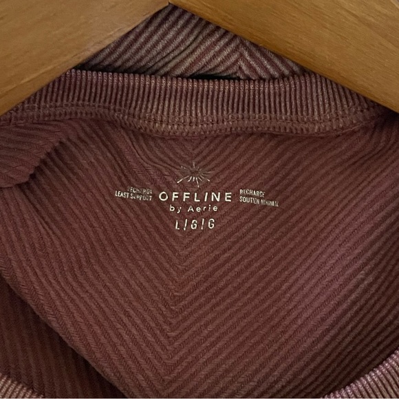 Offline by Aerie recharge least support crop top bra maroon stone Large - Picture 3 of 4